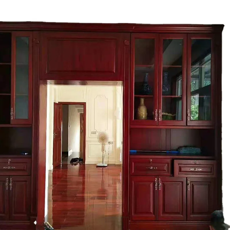 

Pure solid wood wine cabinet can make furniture for the whole house, new Chinese multi-functional storage