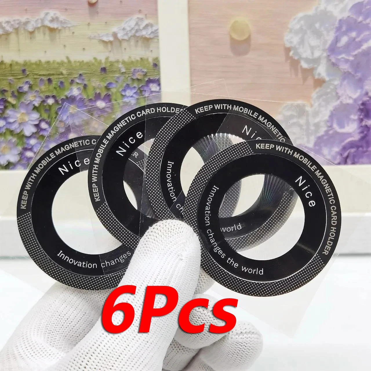 

6 шт. магнитные металлические кольца самоклеящиеся пластины беспроводное зарядное устройство железный лист для магнитного автомобильного держателя телефона