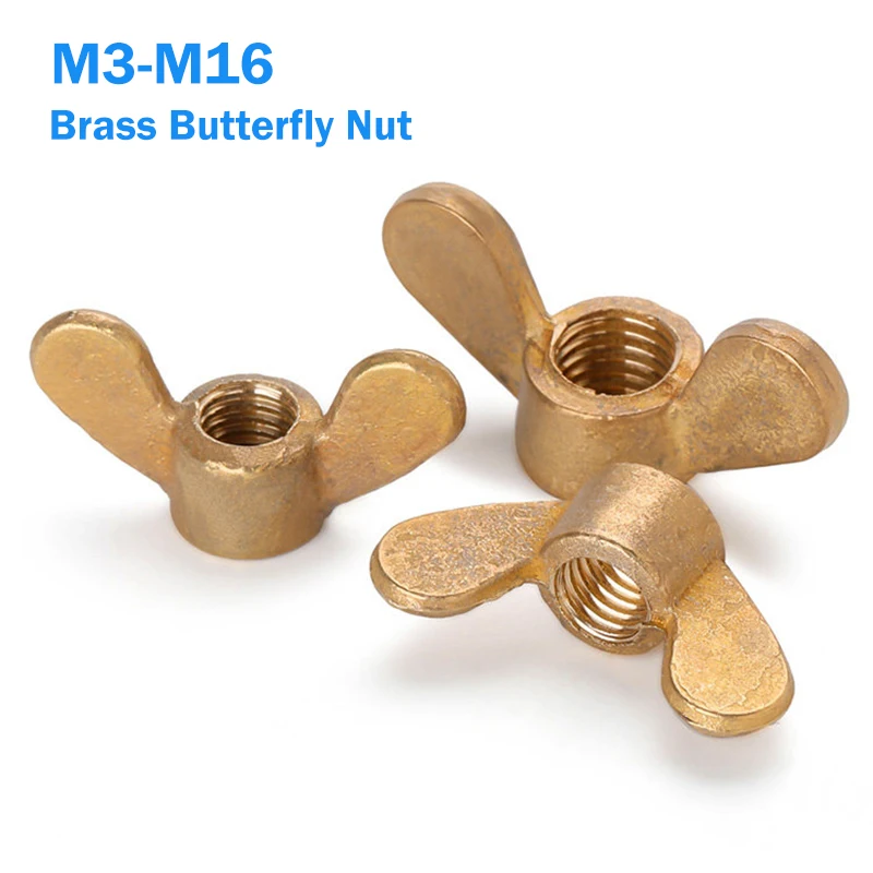 1/2/3/5pcs GB62 Brass Butterfly Nut M3 M4 M5 M6 M8 M10 M12 M14 M16 Copper Hand Tightened Wing Nuts