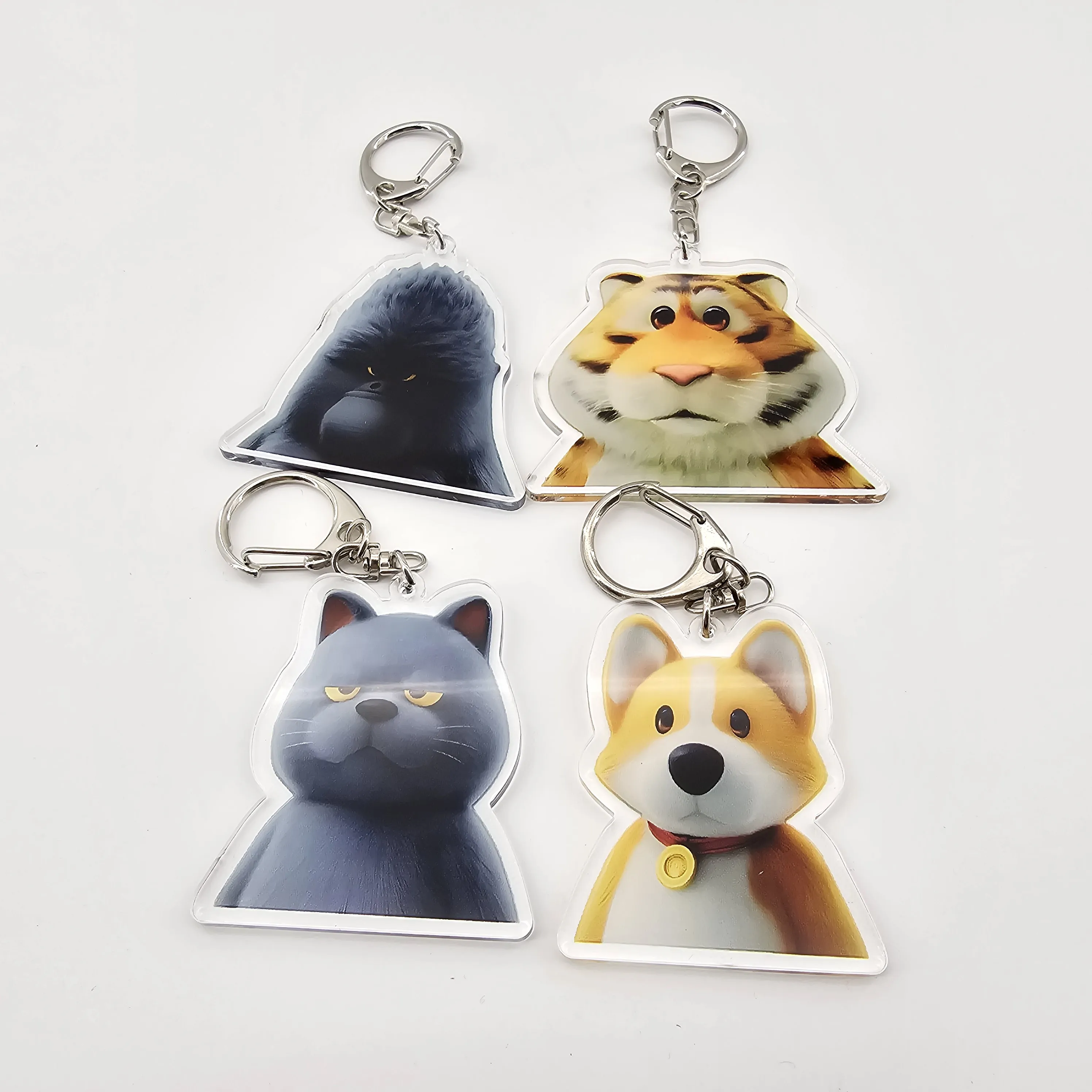 Cute Cartoon Party Animals Game Keychain Acrylic Fun And Fashionable Accessory For Gamers Fan Christmas Gift Bag Pendant Arcane