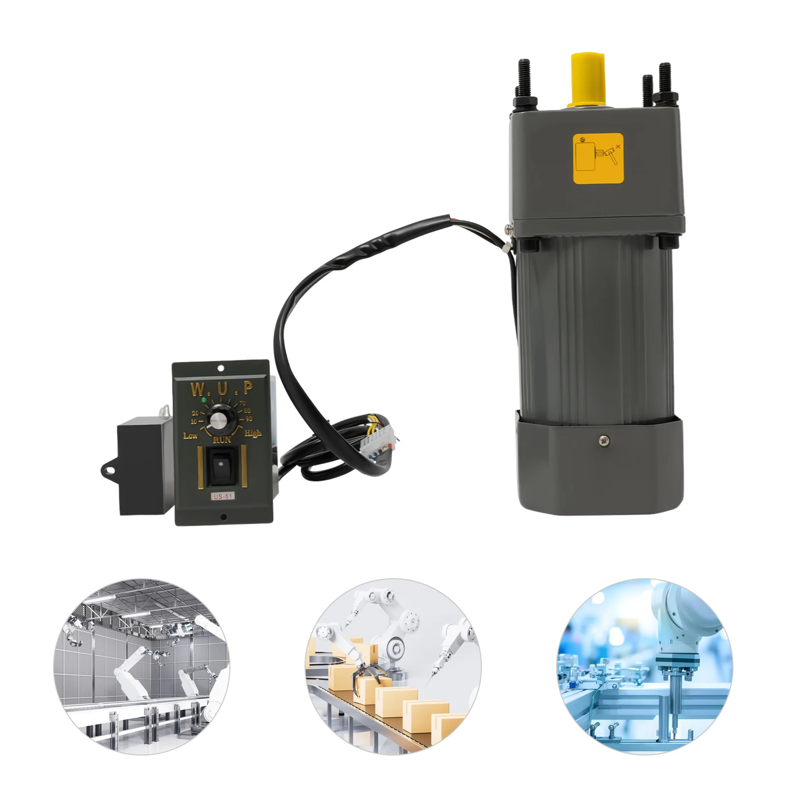 Motore a velocità variabile da 250 W, uscita 270 giri/min, riduzione dell'ingranaggio 1:5, lega di alluminio pressofusa durevole, cuscinetti a basso attrito per un fluido