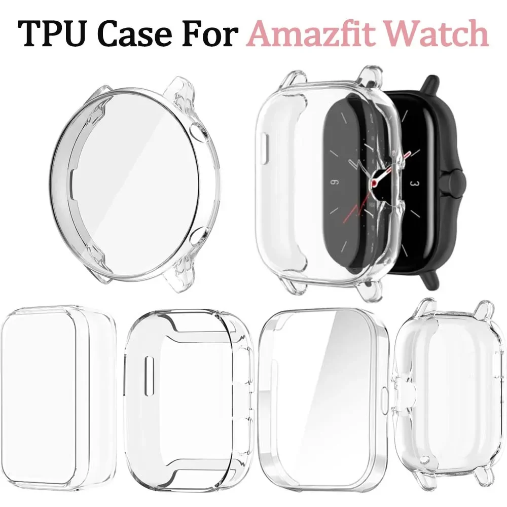 TPU Protective Cover for Amazfit GTR 2 Mini/Bip 5 Screen Protector Case for Huami Amazfit Band 7/GTS 2/3/4 Watch Protection Case