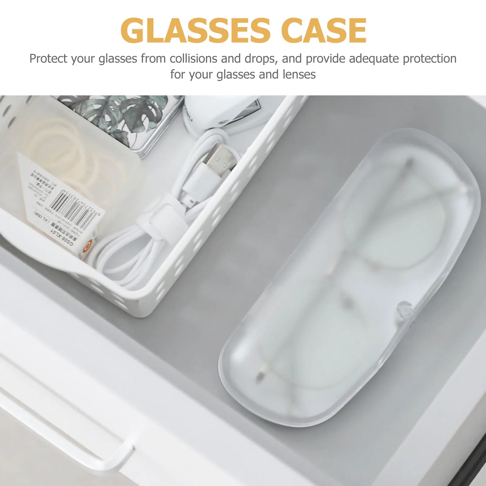 

2pcs Case Transparent Frosted Glasses Box for Frosted Eyeglass Storage Box Men Women Portable PVC Travel Storage Container