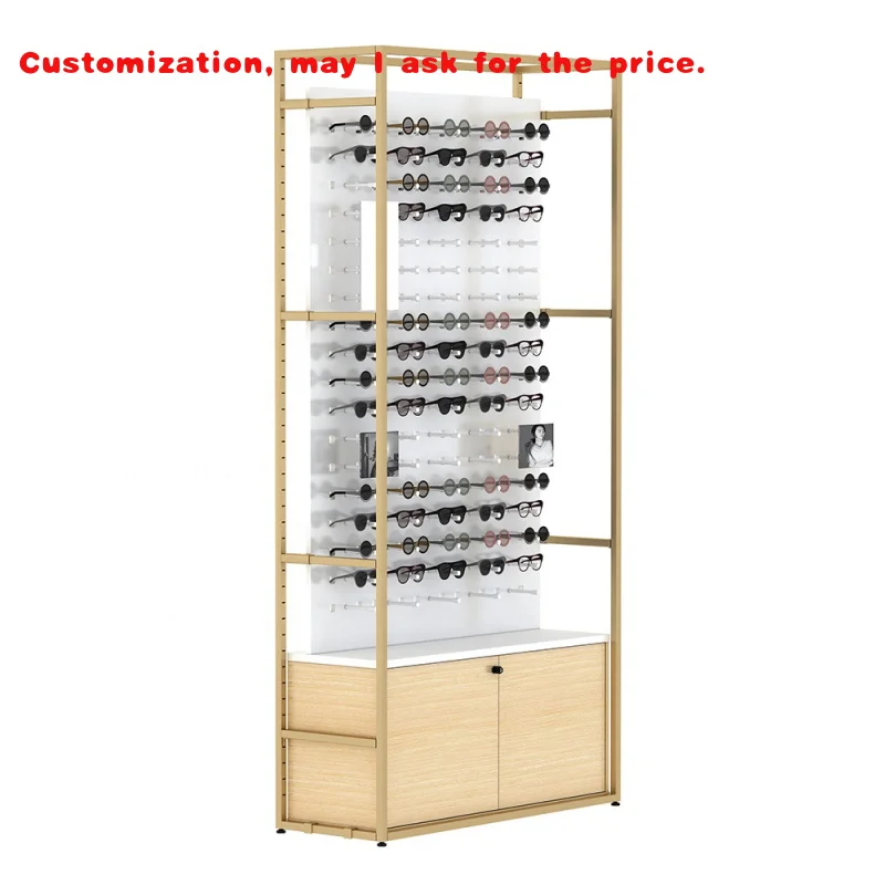 

Изготовленный на заказ настенный шкаф для очков с оптической оправой, дизайн замка, деревянная напольная подставка, стойка для солнцезащитных очков