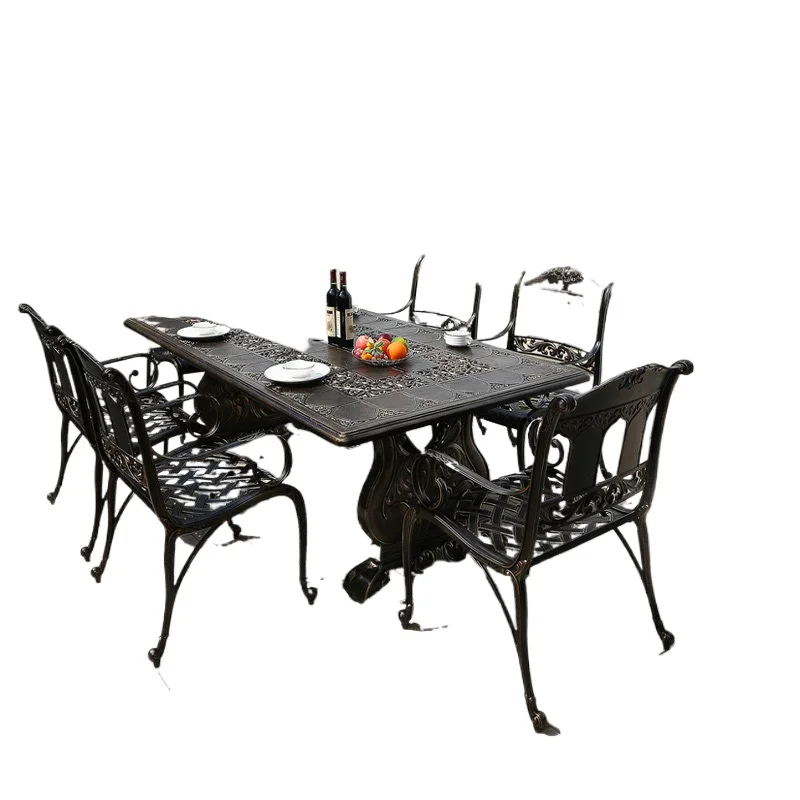 

Outdoor courtyard bench and chairs Garden Terrace Villa Leisure aluminum alloy