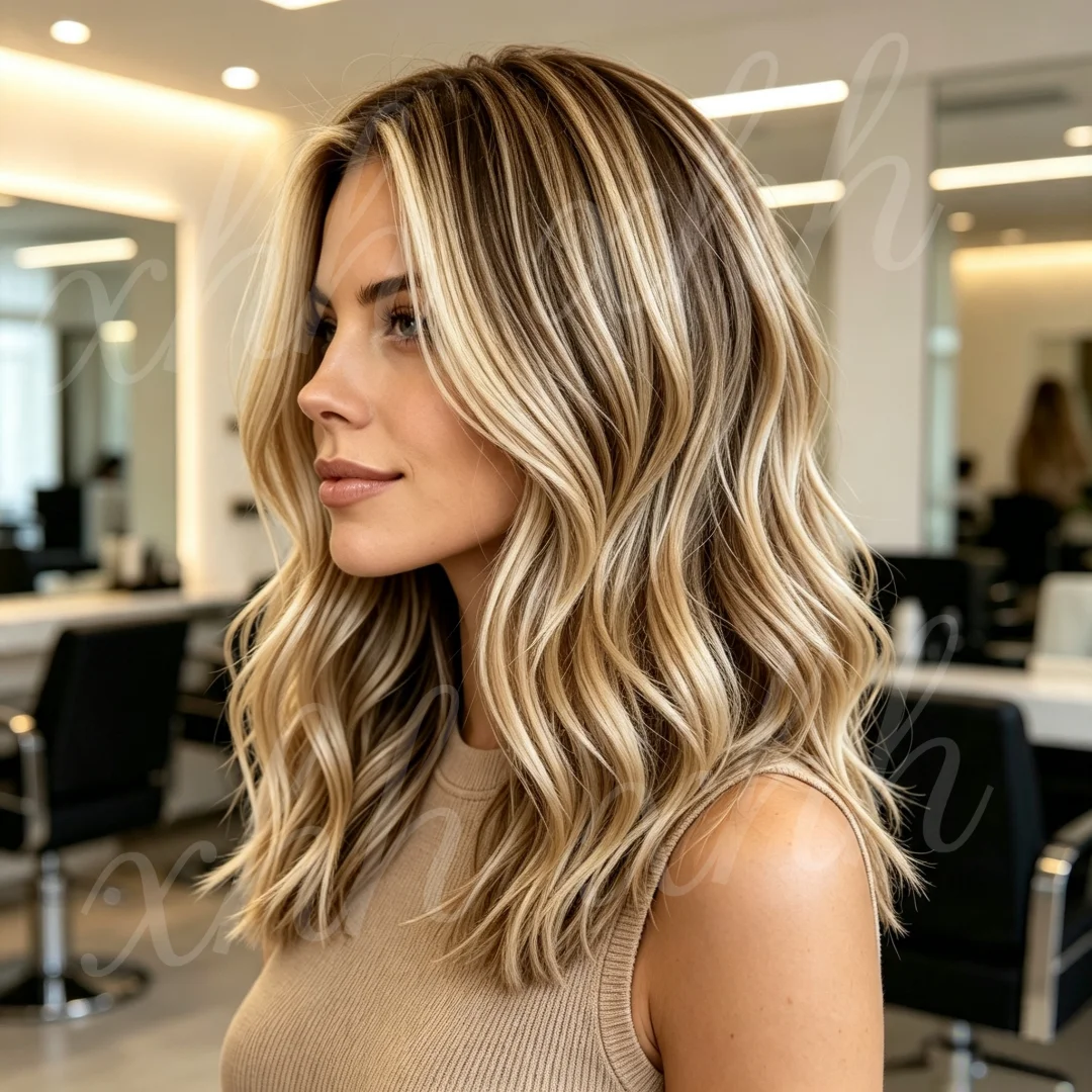 Highlight Blond 24Inch Wave Natural HD Lace Wig for Women Pre-Plucked Transparent Lace Frontal Versatile Hair Wig