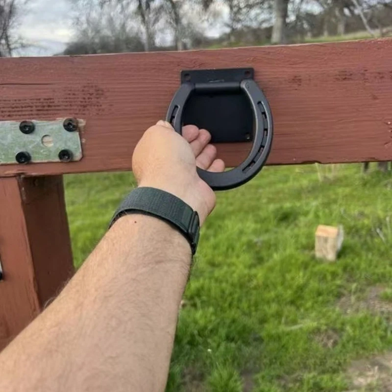 

2шт твердые металлические кольца для галстука для лошадей аксессуар для ухода за лошадьми для наружного забора