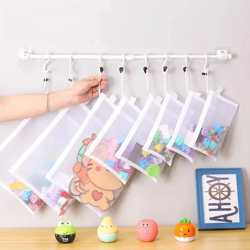 8 قطع أكياس شبكية بسحاب A4/A5/A6 أكياس شبكية بسحاب، حقائب سفر شفافة مقاومة للماء، أكياس مستندات للوازم المكتبية مع سحاب #1