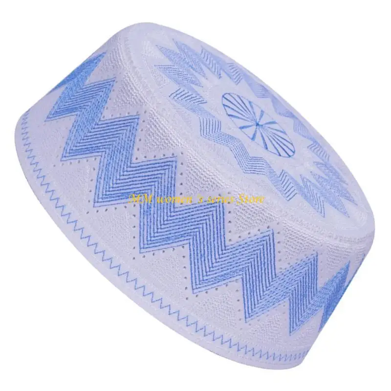 

Q39C Muslims Men Namaz Prayer Hat Embroidered Traditional Islamic Kufi Hat Eid Gift