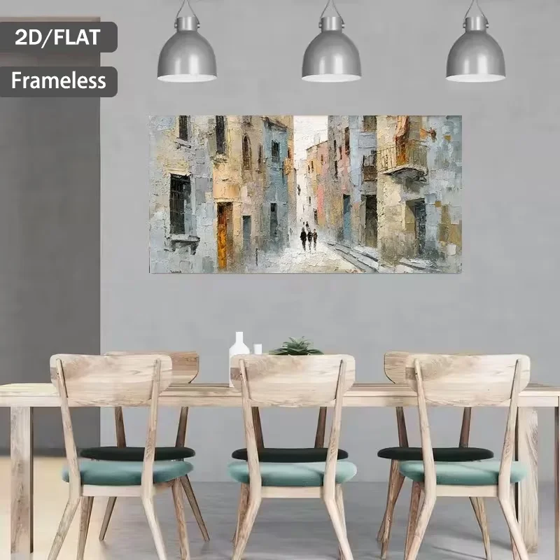 2D Flat, 2D Flat, Frameless Modern Canvas Poster Titled 'Floral Harmony', Measuring 27.55 Inches by 55.11 Inches (70 Cm by 140 C