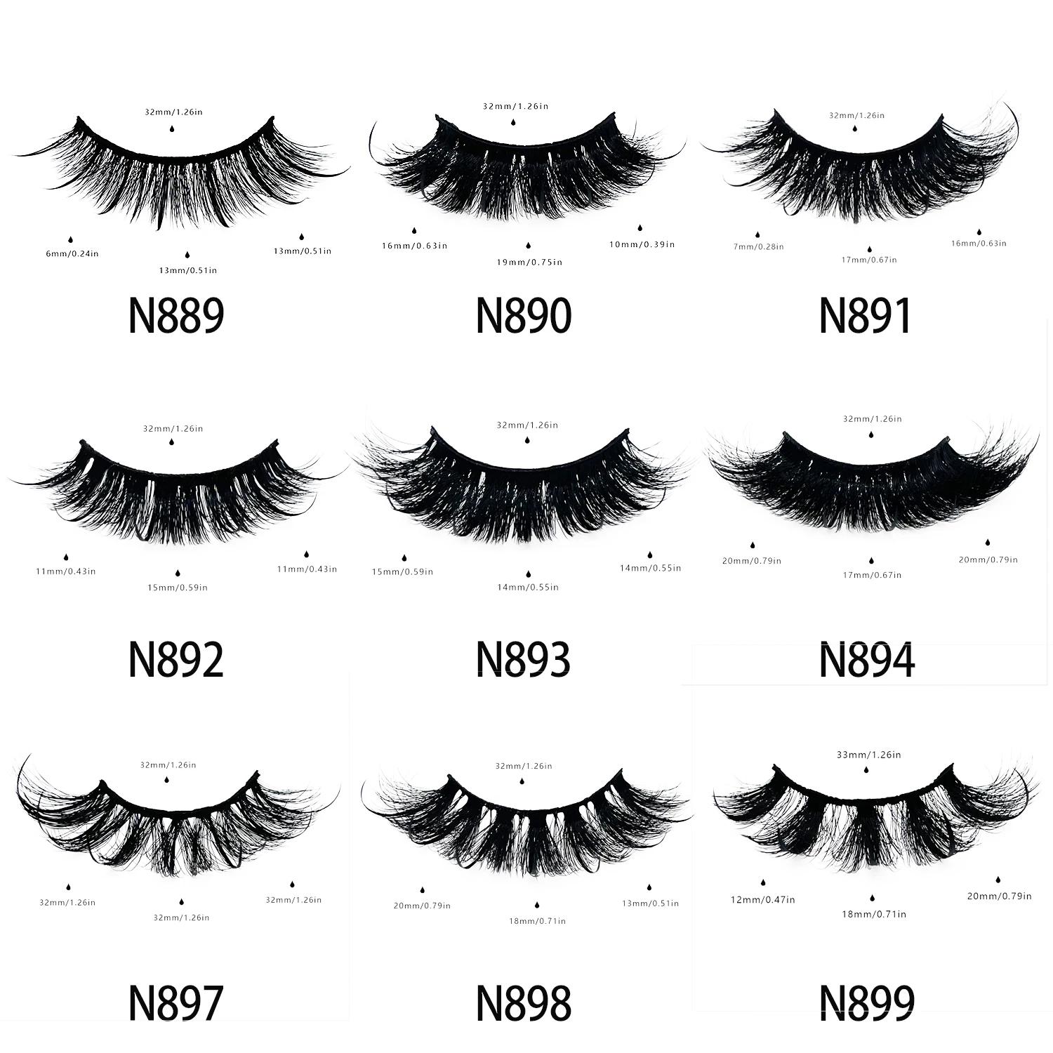 5/10/30/50 paia Spikes Faux Mink Lashes all'ingrosso Fluffy Thick Wispy ciglia finte in Bluk Mink Strip Lashes