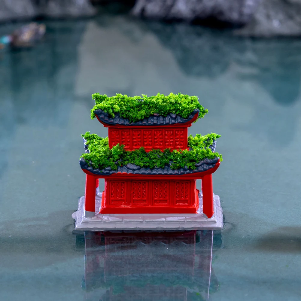 

11 Pcs Ancient Chinese Building Pavilion Bridge Rockery Resin Landscape Miniature Decorations for Garden Indoor Flower Pot Fish