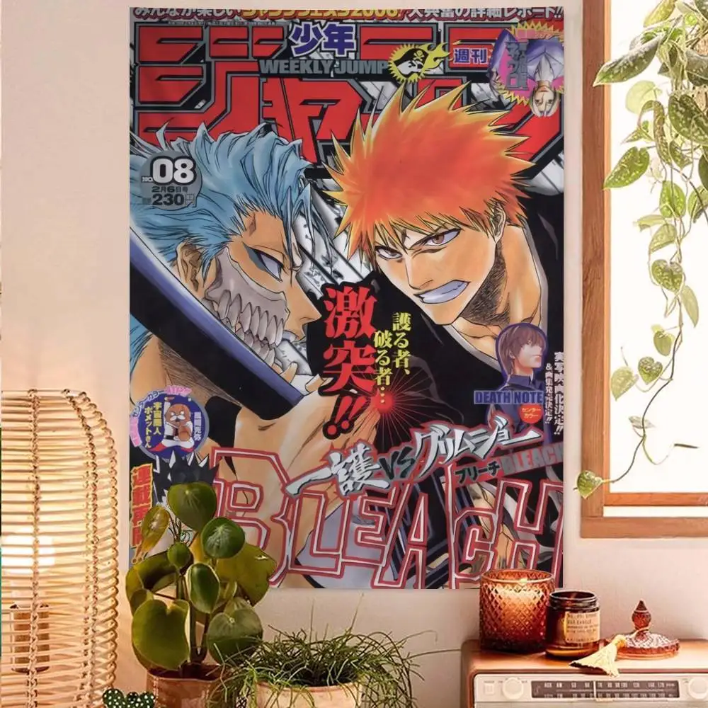 Japanische B-Bleach Hippie Wandteppiche für Wohnzimmer, Zuhause, Wohnheim, Dekoration, Kunst, Heimdekoration