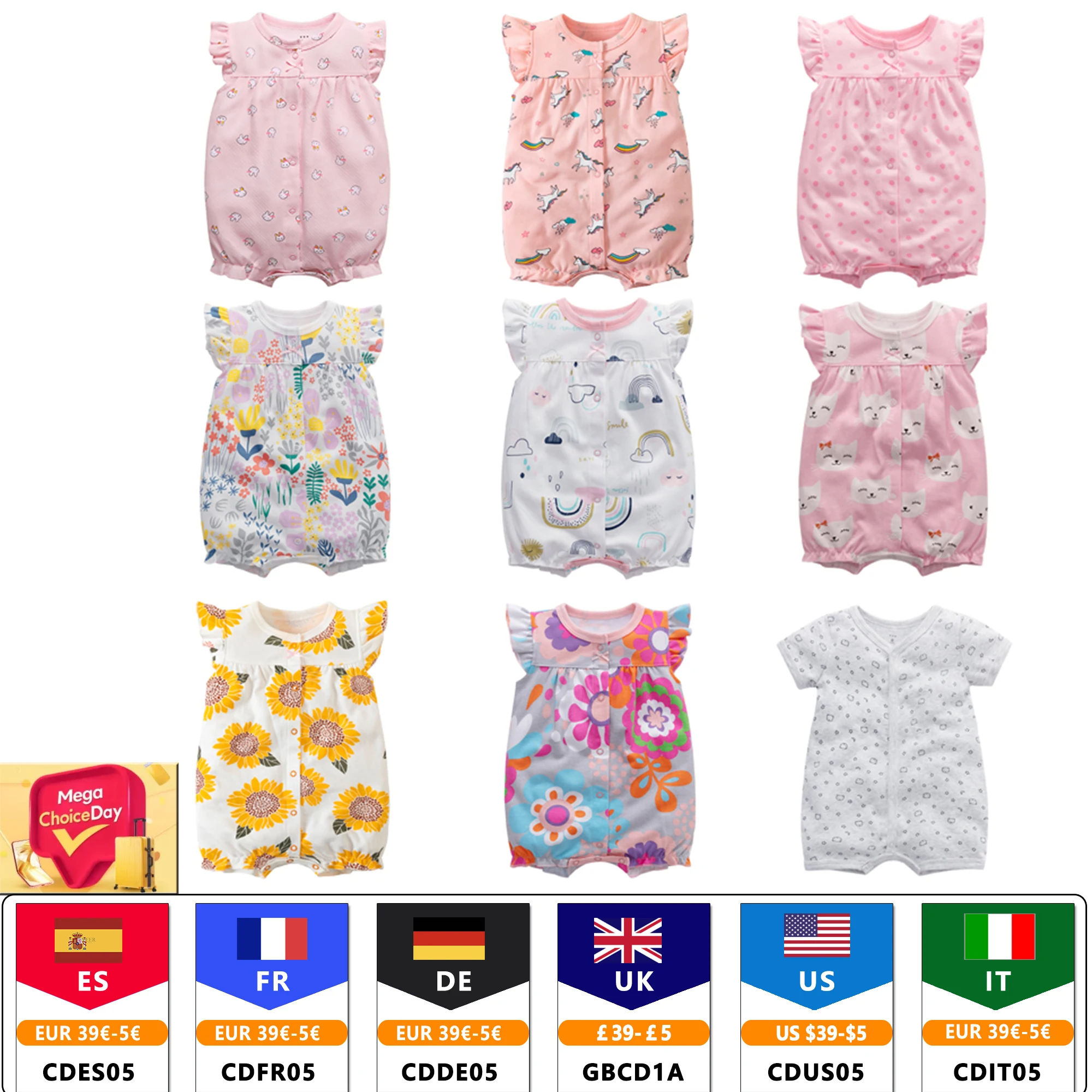 Summer Bodysuit for Newborn Baby Romper Boys Girls Clothes 100% Cotton Pure Baby Bodysuits Soft Short Sleeve Toddler Jumpsuit