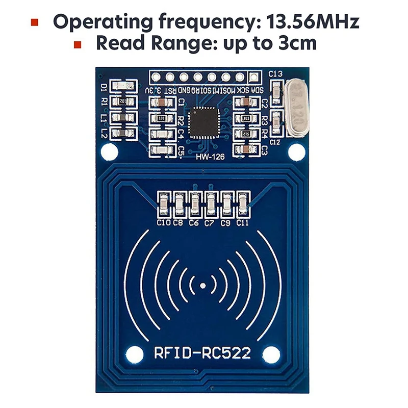 Imagem -04 - Kit Rfid Rc522 com Leitor Chip e Cartão de 1356 Mhz Spi Compatível com Arduino e Framboesa pi