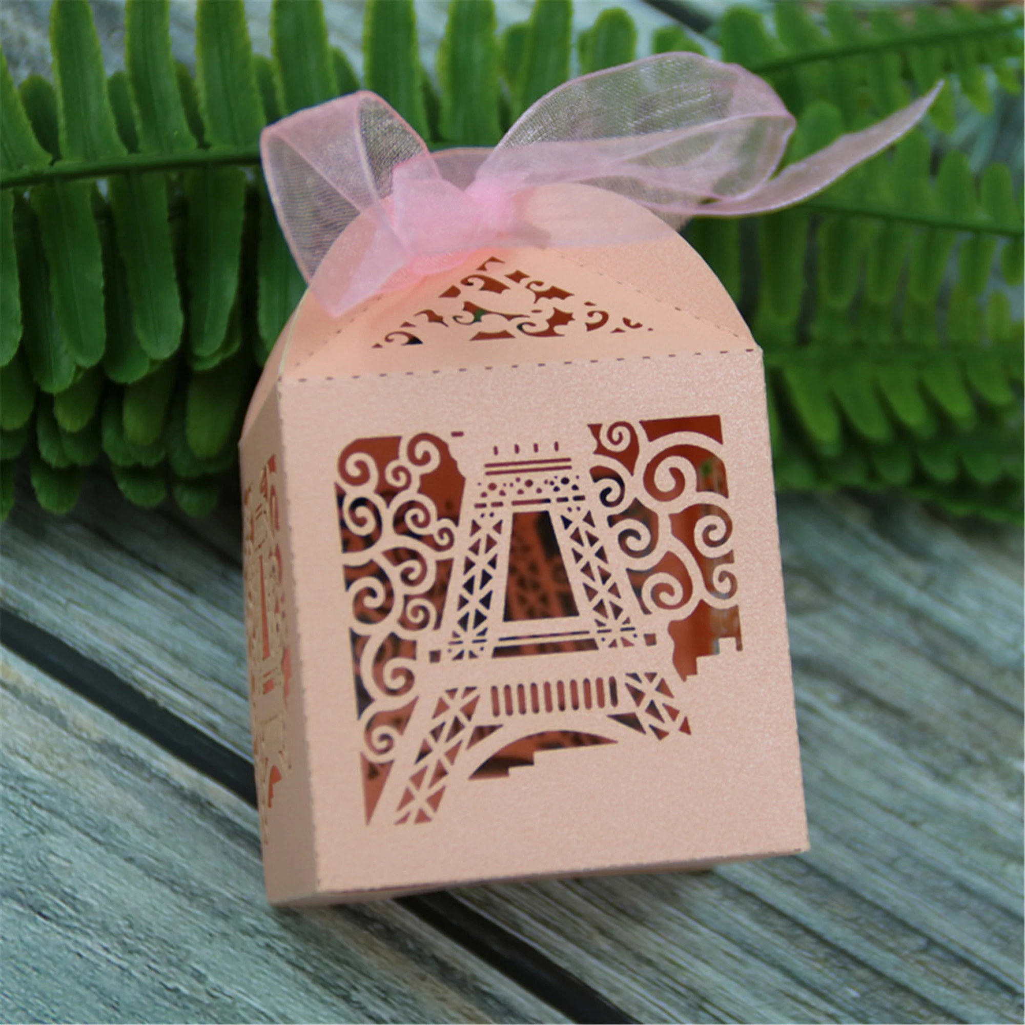 Eiffel Tower Favor boxes-Laser cut party favor box-Creative candy box with ribbon-party treat box-gift box for birthday party