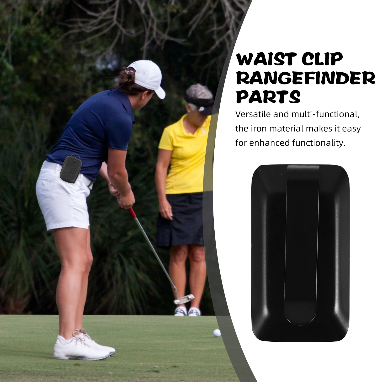 

Golf Rangefinder Waist Clip Black Stable Iron Waterproof Durable Multi Functional Range Accessories Clamp Tool Golf