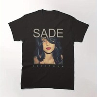 Sade Tour 2013-2014 Graphic Women's T-Shirt Black Music Themed Portrait Illustration with Bold Lettering Print