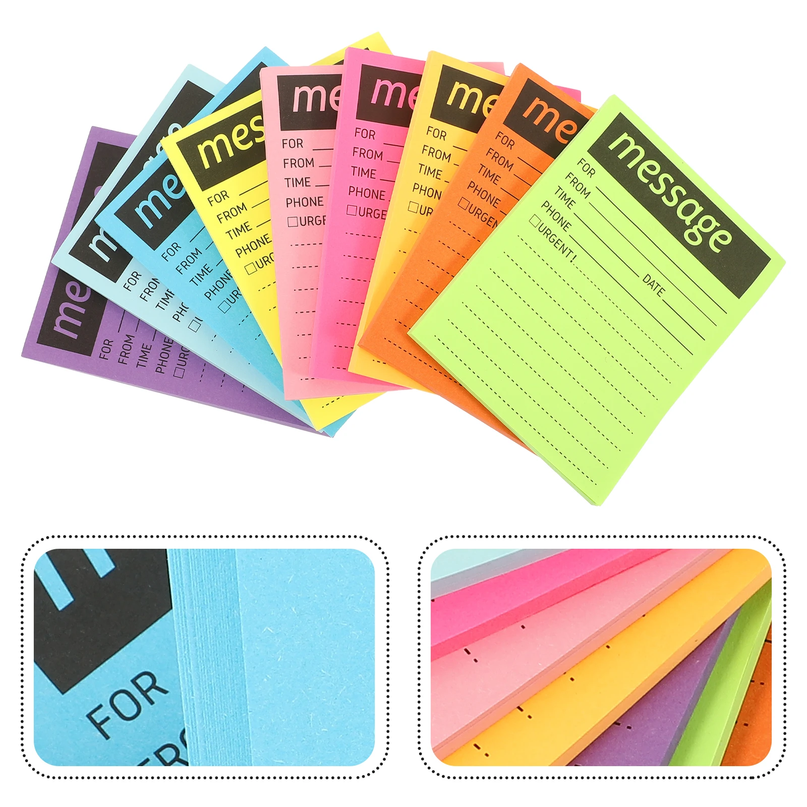 9pcs Multi-Function Portable Memo Pads Colorful Stickers Long Lasting Adhesive Compact Message Pads For Office