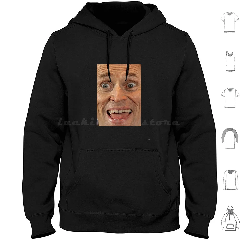 Willem Dafoe Hoodie cotton Long Sleeve Willem Dafoe Actor Film Hark Face Meme Celeb Scientist