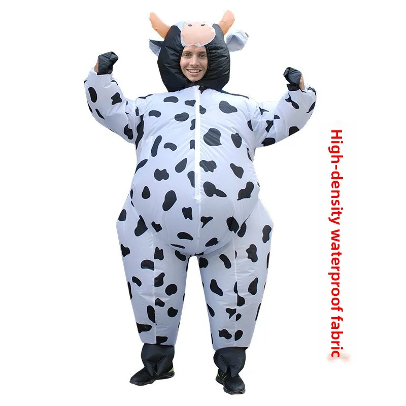 Loween Iatable Costume vache à lait tenue Performance farces accessoires vêtements vache Cosplay 50-90 cm scène ethnique vêtements pour femmes