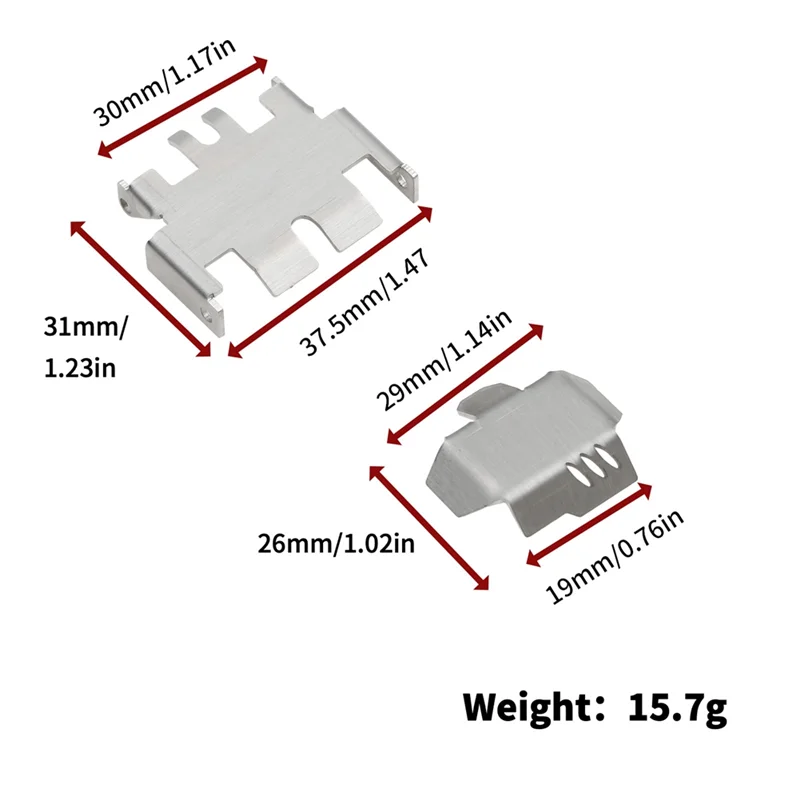 3Pcs Stainless Steel Chassis Armor Axle Protector Skid Plate Set for Traxxas TRX4M 1/18 RC Crawler Car Upgrade Parts