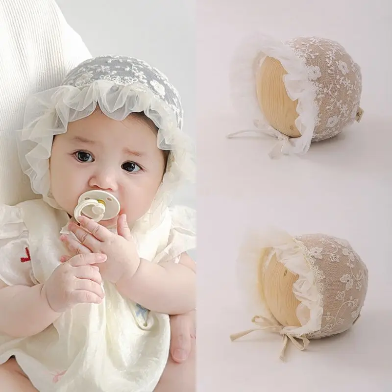 

Корейская детская шляпка 2026: кружевная дышащая шляпка-котелок для девочек, оптом