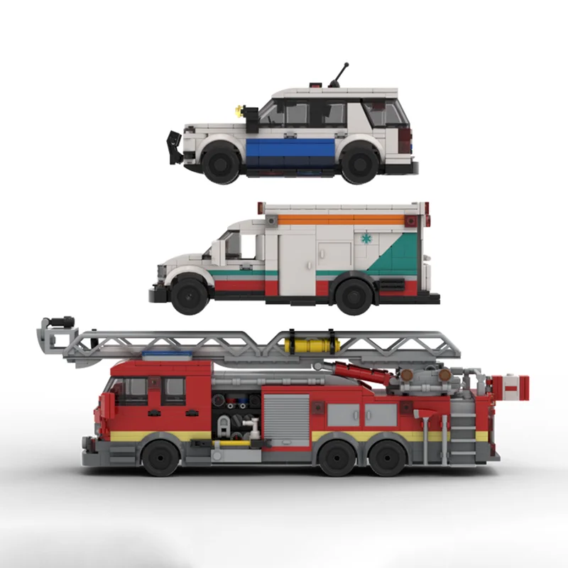 نموذج مكافحة الحرائق Moc قوالب بناء مركبات الطوارئ حزمة وحدات نموذج التكنولوجيا كتل السيارات عيد الميلاد لتقوم بها بنفسك لعبة الهدايا #4