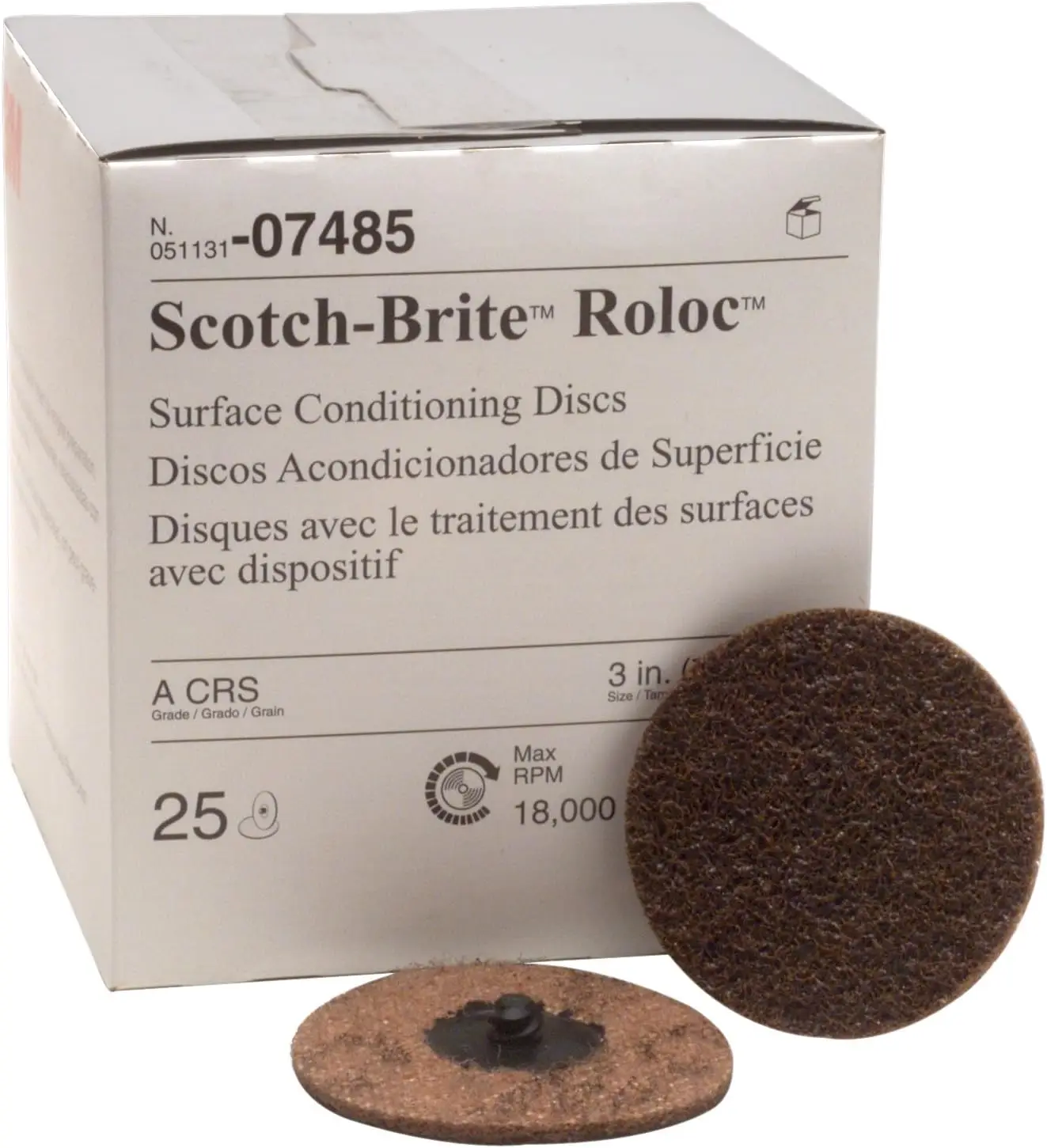 

3-Inch Coarse Surface Conditioning Disc, Brown, for Metal and Wood Sanding