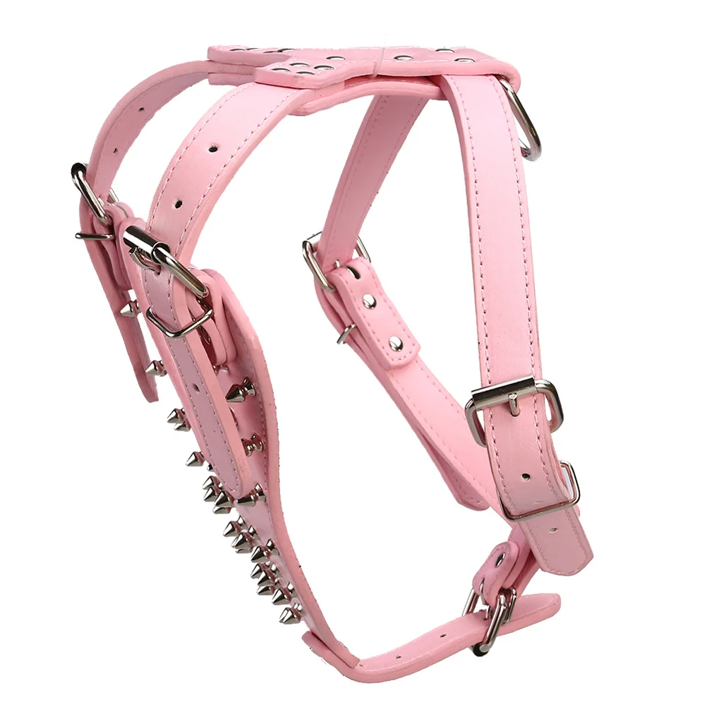 

Soft PU Metal Spike Pet Harness Adjustable for Walking Outdoor Training Travel Puppy Small Large Dogs Supplies