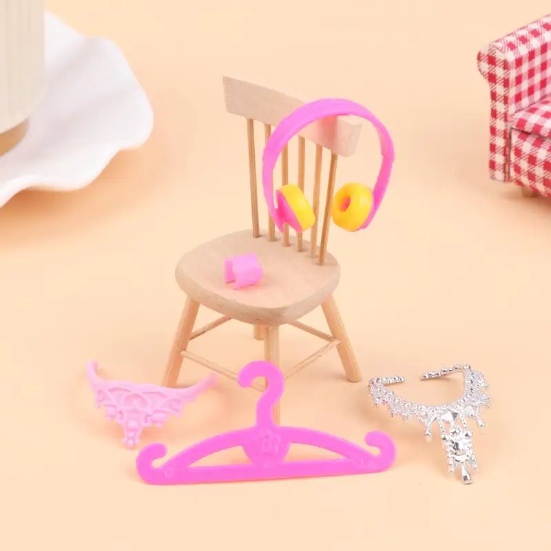 30 stks/set Poppenhuis Miniatuur Sieraden Oorbellen Ketting Mini Simulatie Pop Dress Up Decor Fantasiespel Speelgoed Pop Accessoires