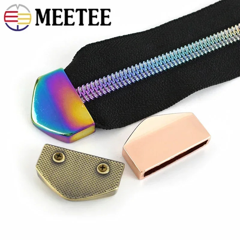 5/10/20Pcs Meetee 25mm Metal Zipper Tail Clips Stopper Screws Handbag Straps End Clasp Cord Lock DIY Hardware Bags Accessories