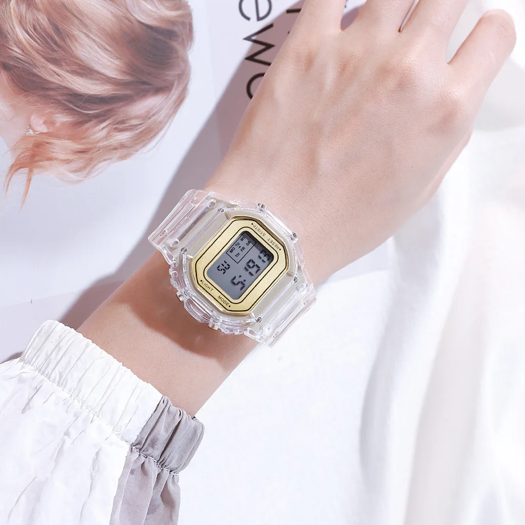 Ladies' LED Electronic Watch Sports Outdoor Digital Multifunctional Small Square Watch