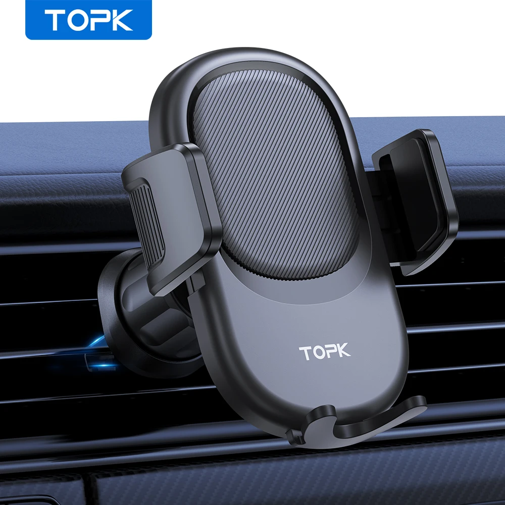 TOPK Handyhalterung für Autotelefonhalter, Handyhalter, Freisprech-Telefonständer für Auto, Lüftungsschlitze, Handyhalterung, passend für Smartphone, universell