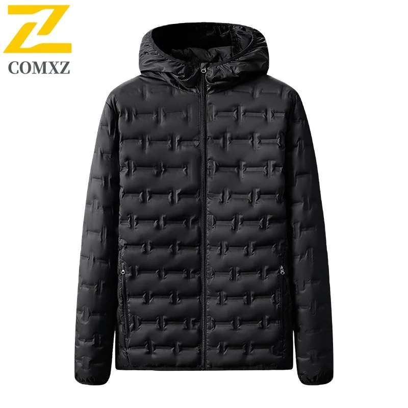

COMXZ Men Cotton Padded Jacket 2025 Warm Stylish Lightweight Travel Padding Coat Street Windproof Cold-Resistant Padded Jacket