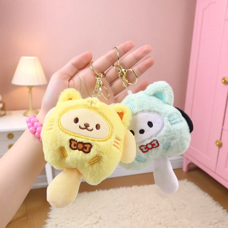 Sanrio Lucky Series Kuromi Soft Stuffed Doll Charm Tiny Plush Ornament Portable Key Accessory Lovely Mini Holiday Present