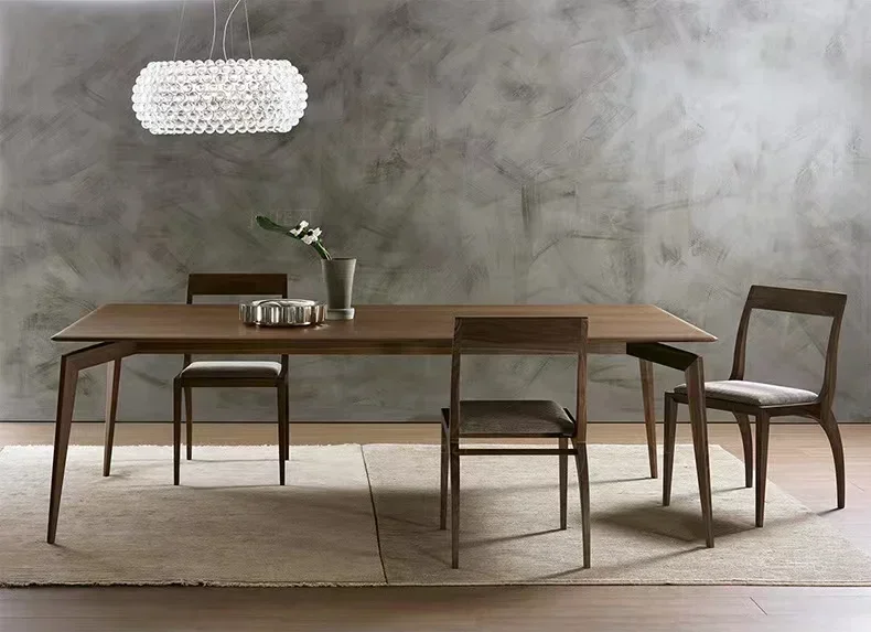 

Nordic Solid Wood Dining Table Simple Modern Rectangular Office Desk Creative Workbench New Chinese Style Log Dining Table
