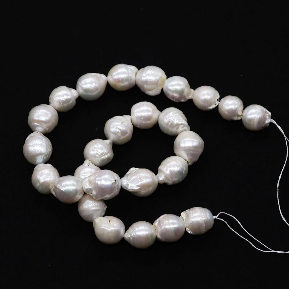 1Strand 11x14-13x16mm Natural Freshwater Pearl  Baroque Beads Tail Beads White Color DIY for Making Necklace Bracelets Earrings