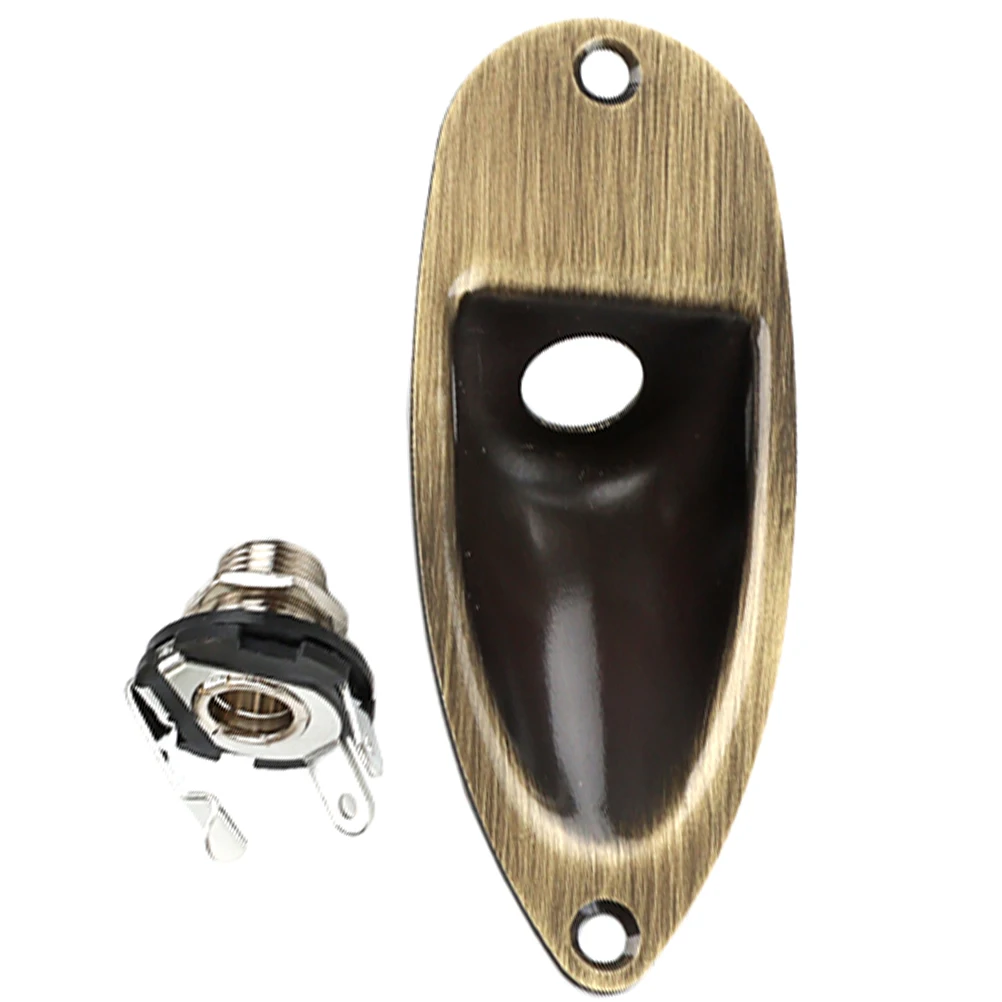

Guitar Accessory Set Side Plate Input Jack Tool Metal Output for Electric Cavity Cover Parts