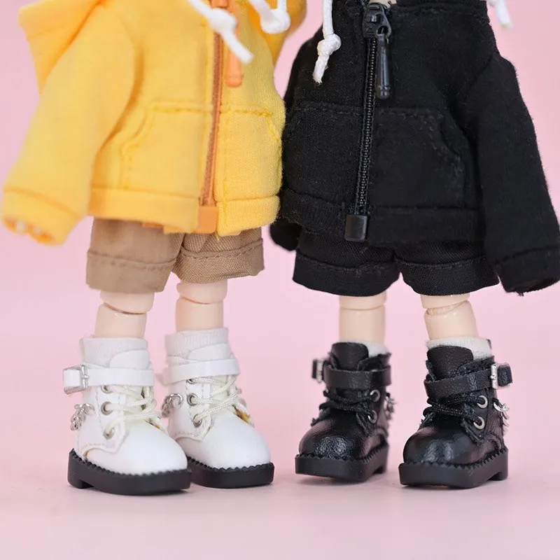 Ob11 Casual Chain Boots Shoes Leather Boots Molly Sister Head Holala Shoes GSC Plain Doll Shoes Doll Accessories 1/12bjd Shoes