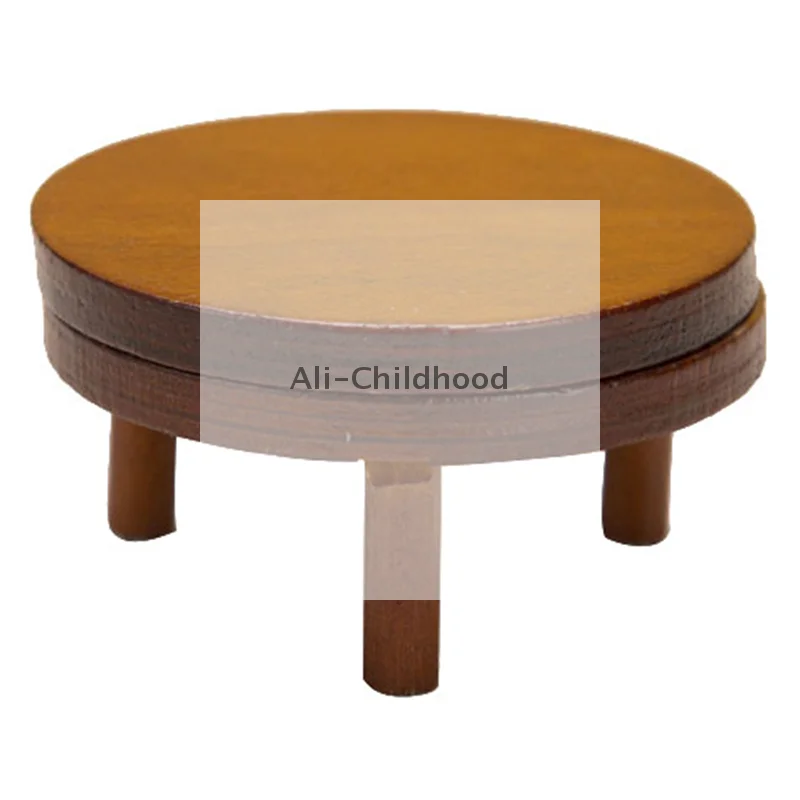 1:12 Domek dla Lalek Miniaturowy Okrągły Stolik Kawowy Stolik Końcowy z Matą Model Mebli Dekoracja Zabawka Akcesoria do Domku dla Lalek