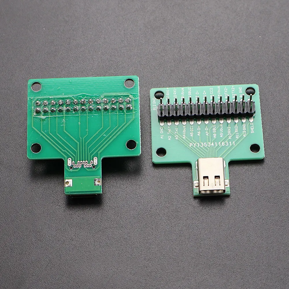 1PC USB 3.1 Type-C Cable Test Board 24 Pin Type-C Female Plug Jack to DIP Adapter Connector Welded PCB Converter Pinboard