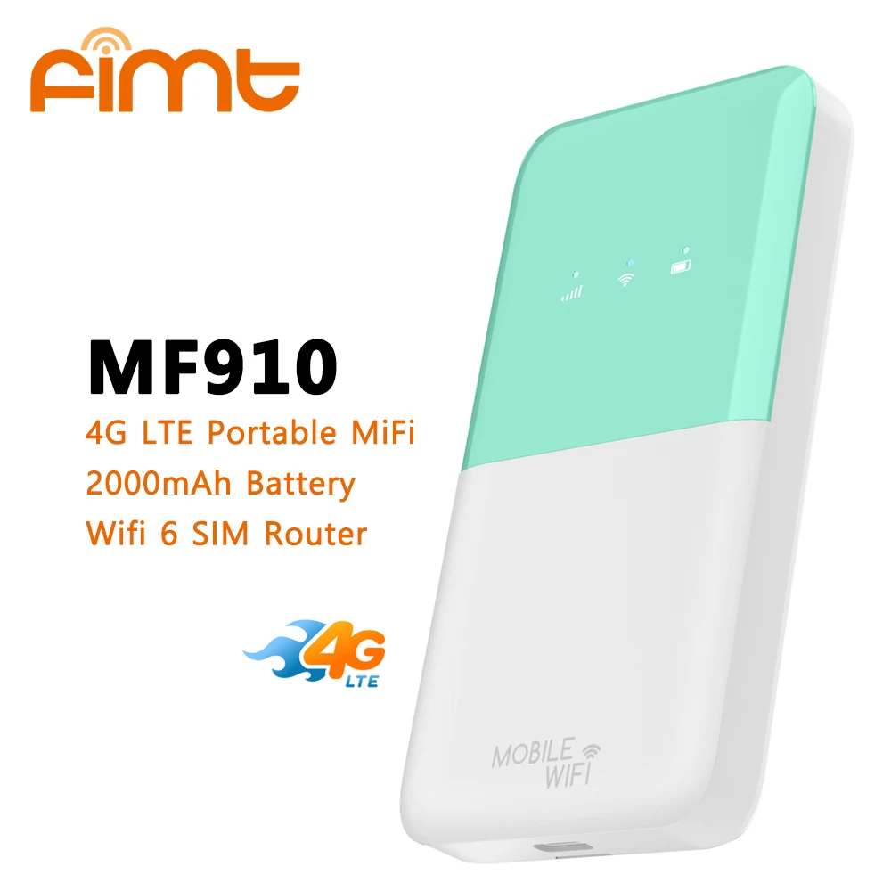 Fimt 4G موبايل واي فاي 6 راوتر 300Mbps & 3000mA مودم MiFi محمول LTE راوتر لاسلكي جيب واي فاي نقطة اتصال مع فتحة لبطاقة Sim #1