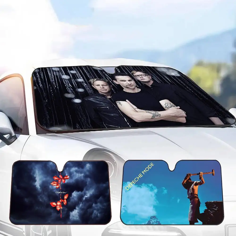 Electronic Rock D-Depeche Mode Windshield Sunshade Anime Cute Car Front Windshield 70x130cm Sun Visor Heat Reflector
