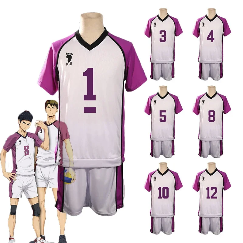 Haikyuu Cosplay Costume Shiratorizawa School Ushijima Wakatoshi High School Volleyball Club Sportswear Jerseys Uniform