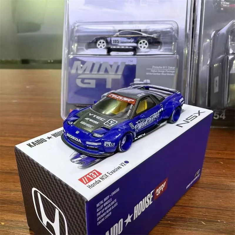 TSM MINIGT KAIDO HOUSE 1:64 #137 Honda NSX Evasive open-cover flip light alloy car model Collection gift