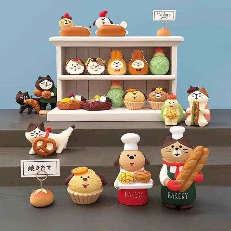 

Japanese Style ZAKKA DIY Bread-themed Dog Cat Collectible Decorations Photography Props Figurines Miniatures Resin Crafts Toys