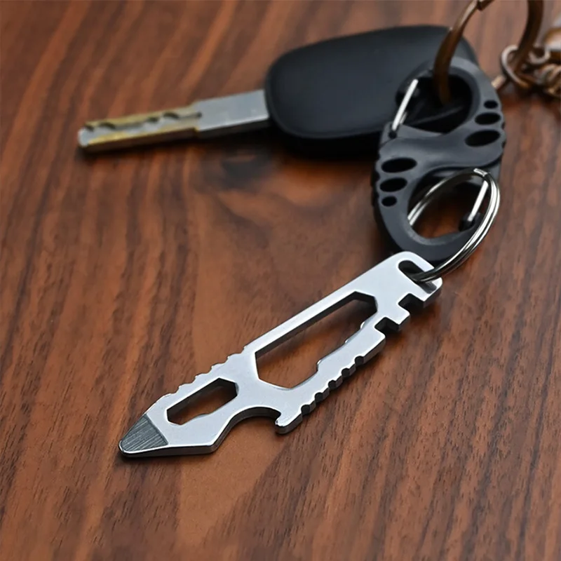 7 In 1 Outdoor Multifunctional Keychain Durable Stainless Steel Portable Hex Wrench Bottle Opener Household Repair Tools Spanner