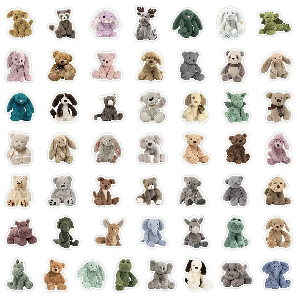 50PCS Cute Teddy Bear Doll Sticker Graffiti DIY Phone Case Scrapbook Water Cup Laptop Guitar Waterproof Decal Kids Toy view 6