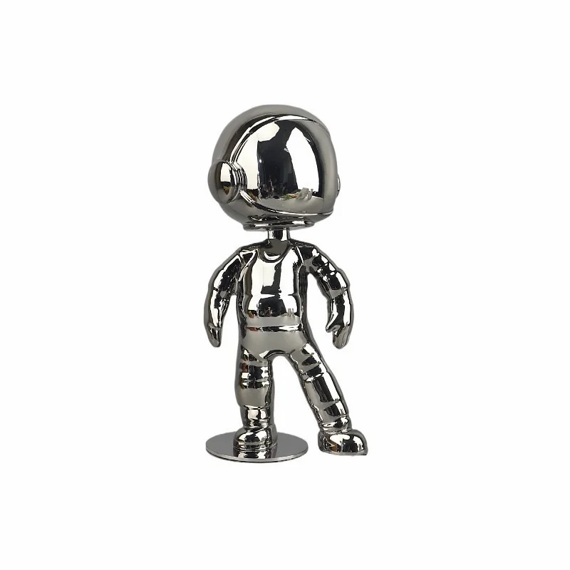 European Light Luxury Electroplated Mirror Space Figure Sculpture Ornaments Porch Hotel TV Cabinet Model Room Home Accessories